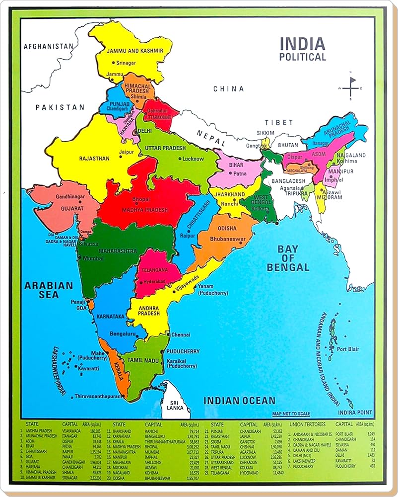100 GK Questions About Indian Capitals and Major Cities