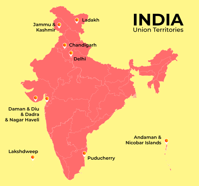 100 GK Questions About Indian Union Territories